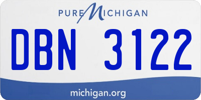 MI license plate DBN3122