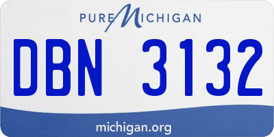 MI license plate DBN3132