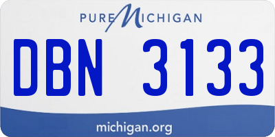 MI license plate DBN3133