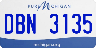 MI license plate DBN3135