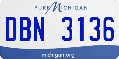 MI license plate DBN3136
