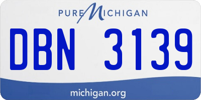 MI license plate DBN3139