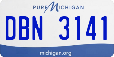 MI license plate DBN3141