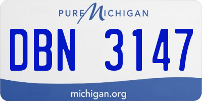 MI license plate DBN3147