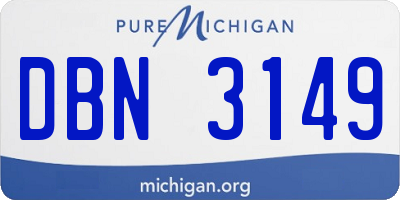MI license plate DBN3149