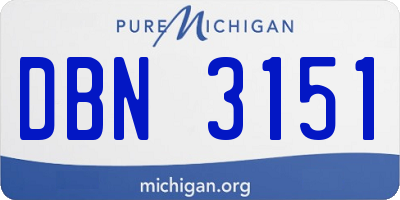 MI license plate DBN3151