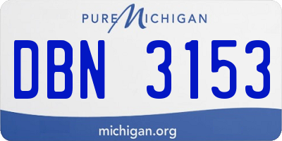 MI license plate DBN3153