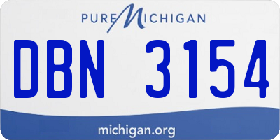 MI license plate DBN3154