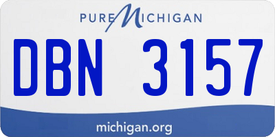 MI license plate DBN3157