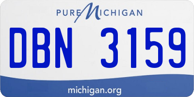 MI license plate DBN3159