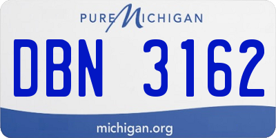 MI license plate DBN3162
