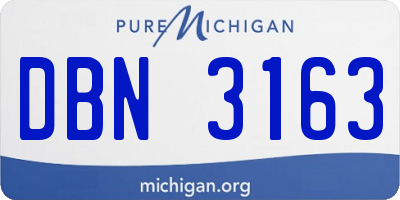 MI license plate DBN3163