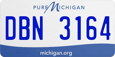 MI license plate DBN3164