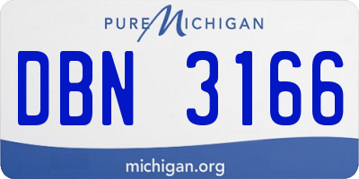 MI license plate DBN3166
