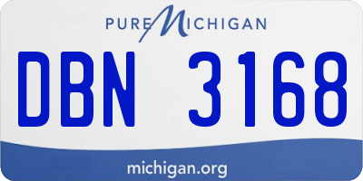 MI license plate DBN3168