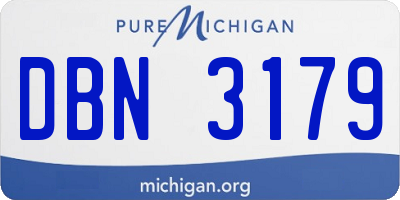 MI license plate DBN3179