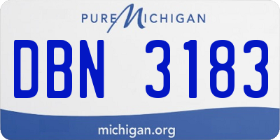 MI license plate DBN3183