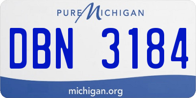 MI license plate DBN3184
