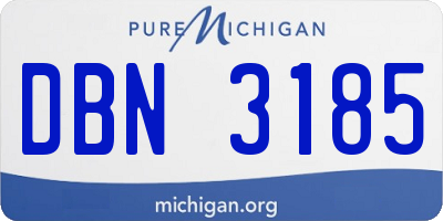 MI license plate DBN3185