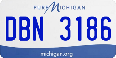 MI license plate DBN3186