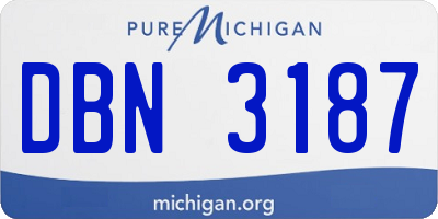 MI license plate DBN3187