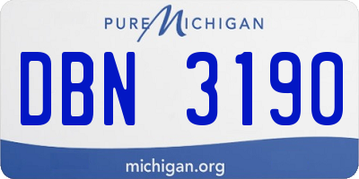 MI license plate DBN3190