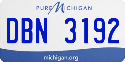 MI license plate DBN3192