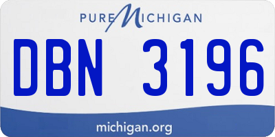MI license plate DBN3196