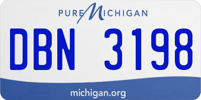 MI license plate DBN3198