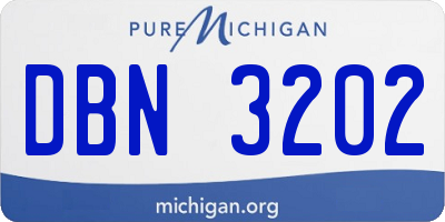 MI license plate DBN3202