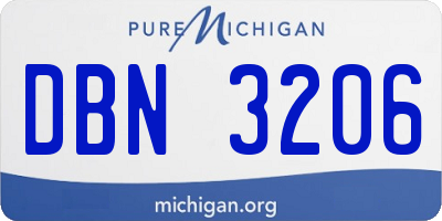 MI license plate DBN3206
