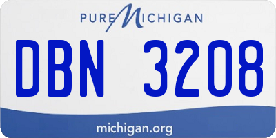 MI license plate DBN3208