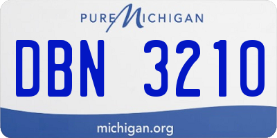 MI license plate DBN3210
