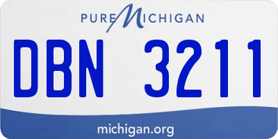 MI license plate DBN3211