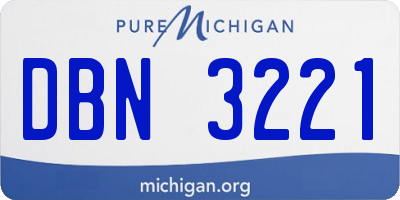MI license plate DBN3221