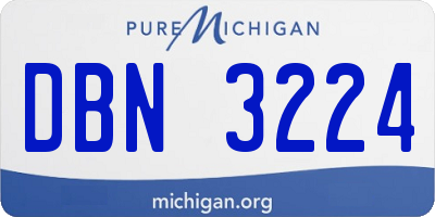 MI license plate DBN3224