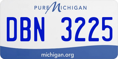 MI license plate DBN3225