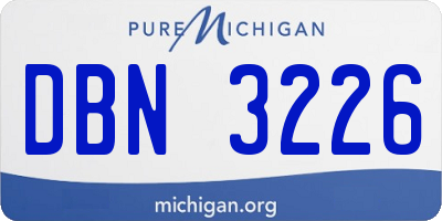 MI license plate DBN3226