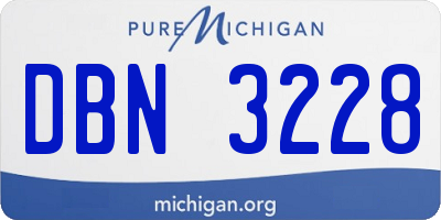 MI license plate DBN3228