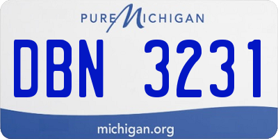 MI license plate DBN3231