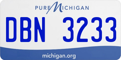 MI license plate DBN3233