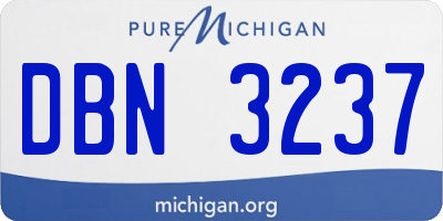 MI license plate DBN3237
