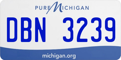 MI license plate DBN3239