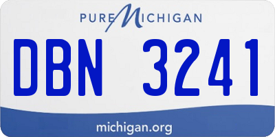 MI license plate DBN3241