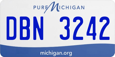 MI license plate DBN3242