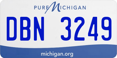 MI license plate DBN3249