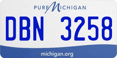 MI license plate DBN3258
