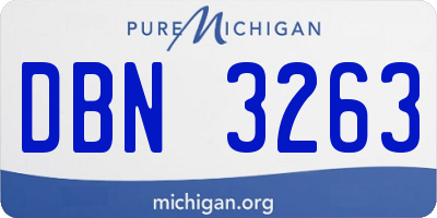 MI license plate DBN3263