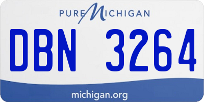 MI license plate DBN3264