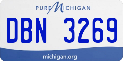 MI license plate DBN3269